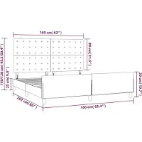 vidaXL Cadre de lit sans matelas brun foncé 160x200 cm Tissu