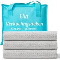 EL Life Ella Couverture rafraîchissante 135x200 cm - 100% Bio-Tencel - Couverture auto-refroidissante - Couverture rafraîchissante - Couette d'été - Gris brumeux