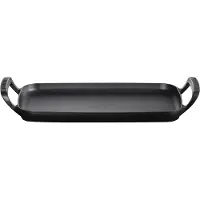 Le Creuset BBQ Outdoor Collection 20276400000005 Cast Iron Rectangular Baking Tray, plaque de cuisson, 40 cm