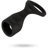 Erecto - Anneau pénis 2en1 - silicone noir