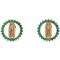 NAEMI Boucles d'oreilles or / émeraude