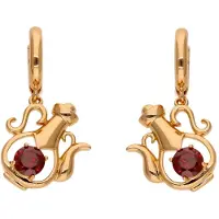 Gaya Boucles d'oreilles or rose / rouge foncé