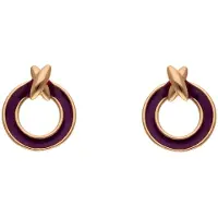 NAEMI Boucles d'oreilles or / violet foncé