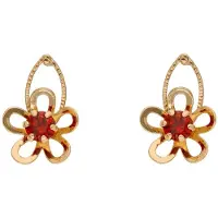 Gaya Boucles d'oreilles or rose / rouge rubis