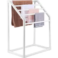 Vevor Porte-Serviettes sur Pied à 5 Barres Range-Serviettes de Bains Support pour Serviettes en PVC Charge 25 kg Facile à Assembler Organisateur pour Piscine Salle de Bain Spa Extérieur Intérieur