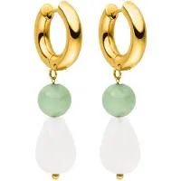 Purelei Boucles d'oreilles or / jade / blanc perle