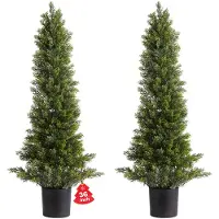 Vevor Arbre Topiaire Artificiel Cèdre Lot de 2 Faux Pin 914 mm Plante Artificielle Aspect Réaliste pour Décoration d'Extérieur et d'Intérieur