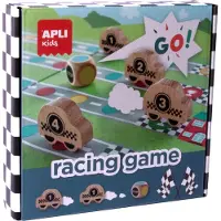 APLI Jeu de course avec des voitures en bois - Jeu éducatif pour enfants