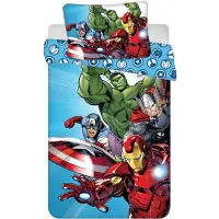 Jerry Fabrics Parure de lit Avengers bleu clair pour enfant 100 x 135 cm