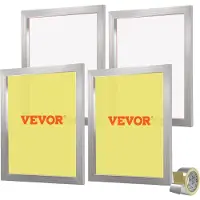 Vevor Lot de 4 Cadres de Sérigraphie Kit de Sérigraphie Cadre en Aluminium 50,8 x 61 cm avec Maille 355 en Polyester Réutilisable Nettoyage Facile Accessoires de Sérigraphie Tissu Papier Plastique