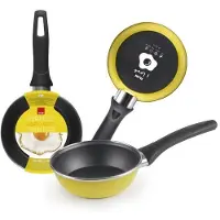 Ibili Poêle à frire en émail jaune citron 14 Cm Argent Argent One Size