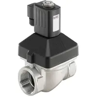 Burkert Électrovanne G1/4'' NC Acier Inoxydable FKM 0-10bar/145psi 24VDC Anti Coup De Bélier 6213 309571