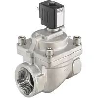 Burkert Électrovanne NPT 1/2'' NO Acier Inoxydable FKM 0.2-16bar/3-232psi 24VDC Anti Coup De Bélier 6281 306774