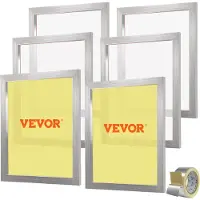 Vevor Lot de 6 Cadres de Sérigraphie Kit de Sérigraphie Cadre en Aluminium 50,8 x 61 cm avec Maille 160 en Polyester Réutilisable Nettoyage Facile Accessoires de Sérigraphie Tissu Papier Plastique