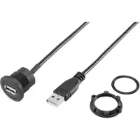 TRU COMPONENTS A Prise encastrée 2.0, Câble + prise électronique, Noir