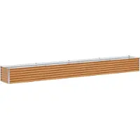vidaXL Lit surélevé brun clair 390 x 50 x 36 cm Acier galvanisé