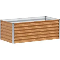 vidaXL Lit surélevé brun clair 98 x 50 x 36 cm Acier galvanisé