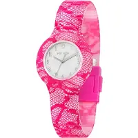 Hip Hop Montre à affichage analogique 'Lace' rose clair / blanc cassé