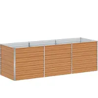 vidaXL Lit surélevé brun clair 240 x 80 x 77 cm Acier galvanisé