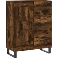 vidaXL Highboard chêne fumé 69,5x34x180 cm bois composite