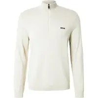 BOSS Pull en laine vierge mélangée à encolure zippée et logo