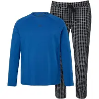 JP 1880 Regular Fit Pyjama bleu, A carreaux