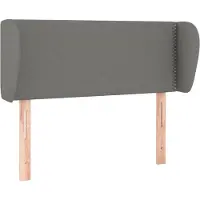 vidaXL Tête de lit avec oreilles gris foncé 103x23x78/88 cm Tissu