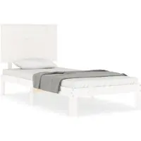 vidaXL Lit en bois massif sans matelas Blanc 120x200 cm pin