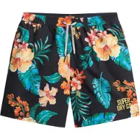 Superdry pour homme. M3010242A Maillot de bain multicolore à imprimé hawaïen (S), Noir, Beachwear, Polister recyclé, Durable