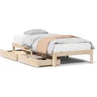 vidaXL Lit en bois massif avec tiroirs 180x200 cm pin
