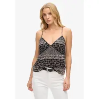 Superdry Printed Woven Sleeveless T-shirt Marron M Femme