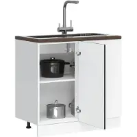 vidaXL Meuble bas de cuisine "Kalmar" Noir Matériau dérivé du bois