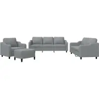vidaXL Ensemble de canapés 4 pièces avec coussins Tissu gris clair