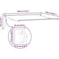 vidaXL , store enroulable orange, 300 x 250 cm, polyester et métal
