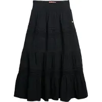 Superdry pour femme. W7210351A Jupe Ibiza noire (S), Casuel, Viscose