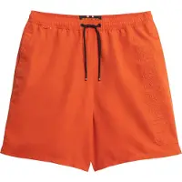 Superdry pour homme. M3010246A Maillot de bain premium brodé 43,2 cm orange (S), Beachwear, Polister recyclé, Durable