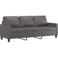 vidaXL Canapé à 3 places Gris 180 cm Similicuir
