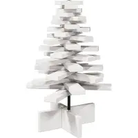 vidaXL Arbre de Noël en bois pour décoration blanc 100 cm pin massif
