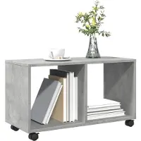vidaXL Armoire à roulettes gris béton 72x33x42,5 cm bois d’ingénierie