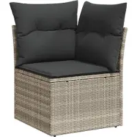 vidaXL Ensemble de salon de jardin 7 pièces avec coussins gris clair Poly rotin