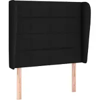vidaXL Tête de lit avec oreilles noir 203x23x118/128 cm Tissu