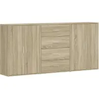 vidaXL Sideboards 3 pièces chêne Sonoma 60x31x84 cm bois composite
