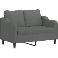 vidaXL Ensemble de canapés 2 pièces avec coussins Tissu gris foncé