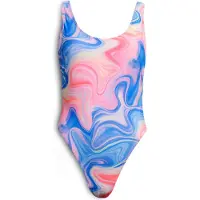 Superdry pour femme. W3010408A Maillot de bain imprimé avec dos plongeant multicolore (XL), Beachwear, Polister recyclé, Durable