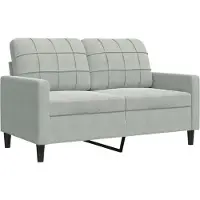 vidaXL Canapé 2 places gris clair 120 cm velours