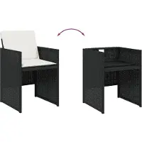 vidaXL Ensemble de jardin 15 pièces avec coussins Noir Poly Rattan