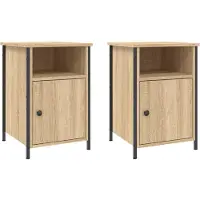 vidaXL Tables de chevet 2pcs chêne sonoma 40x42x60cm bois d'ingénierie