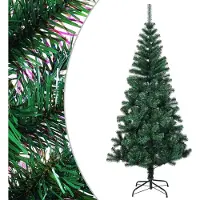 vidaXL Sapin de Noël artificiel pointes iridescentes Vert 120 cm PVC