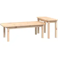vidaXL Ensemble de 2 tables basses en pin massif