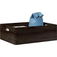 vidaXL Boîte en bois avec poignées noir 40x30x13 cm bois de pin massif
